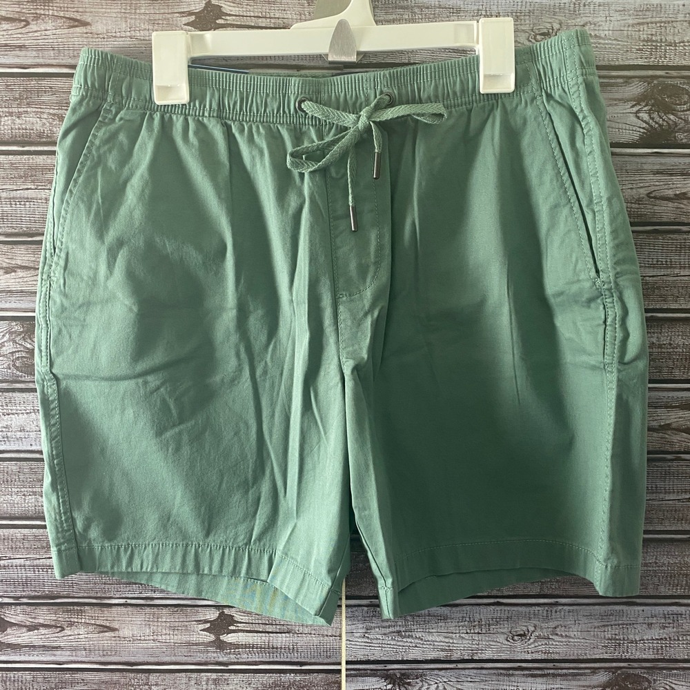 Gap Men's Pull-On Shorts Size L Green Pockets‎ Logo Drawstring Waist NWT